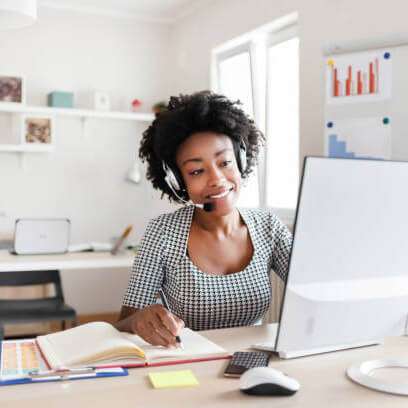 woman working from home