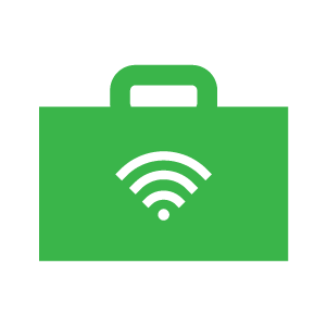 briefcase with wifi icon